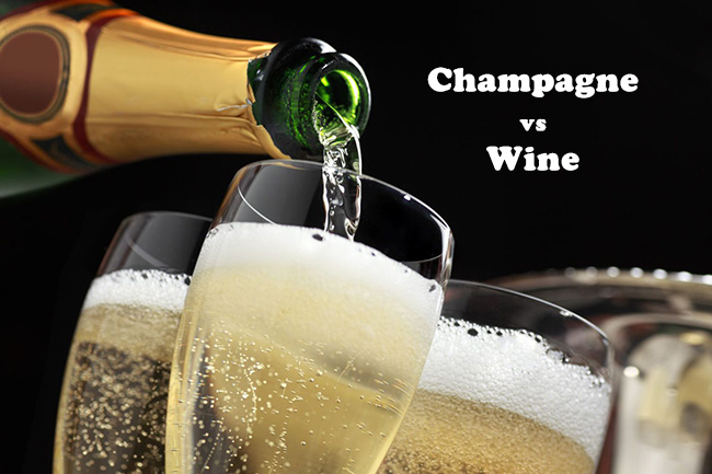 Champagne vs wine