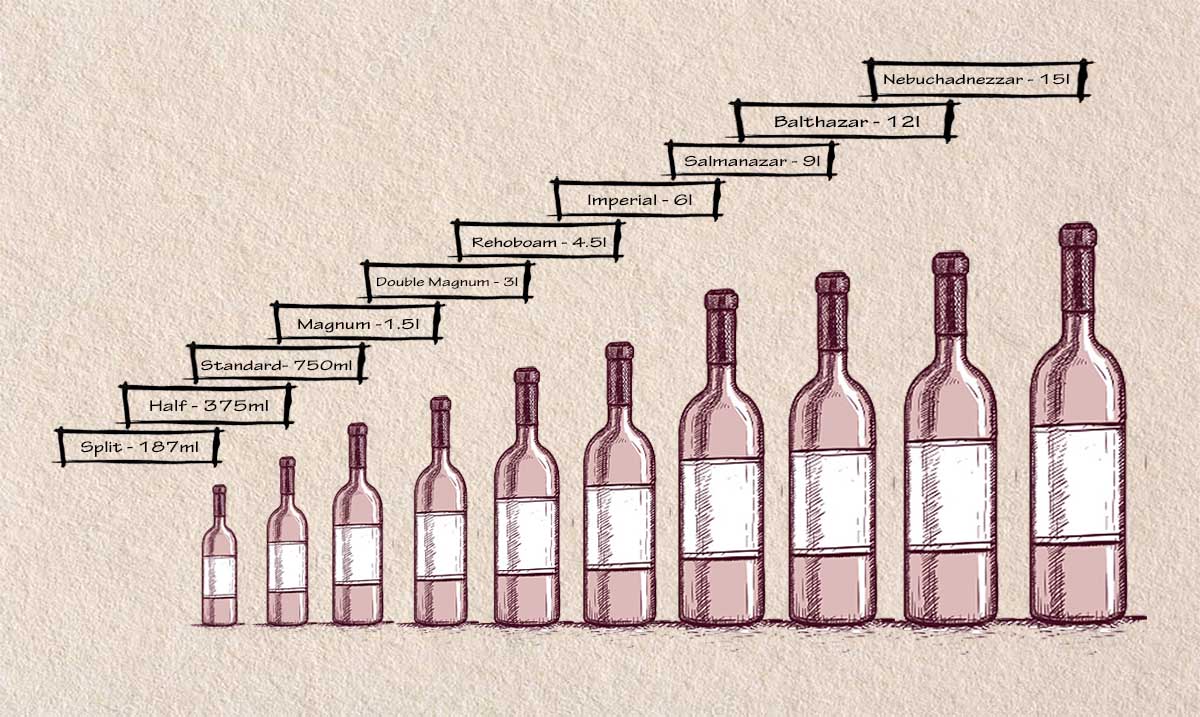 What Are the Different Types of Wine Bottles and Their Volumes