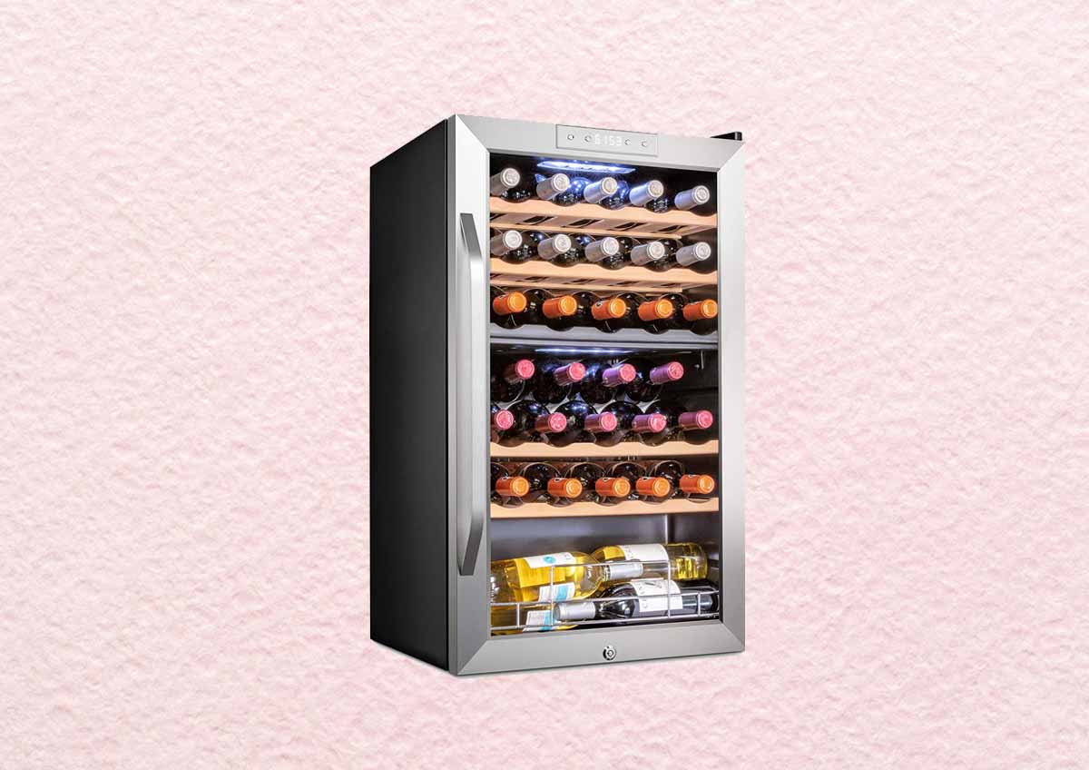 Ivation 33 Bottle Dual Zone Wine Cooler Refrigerator (with Lock)